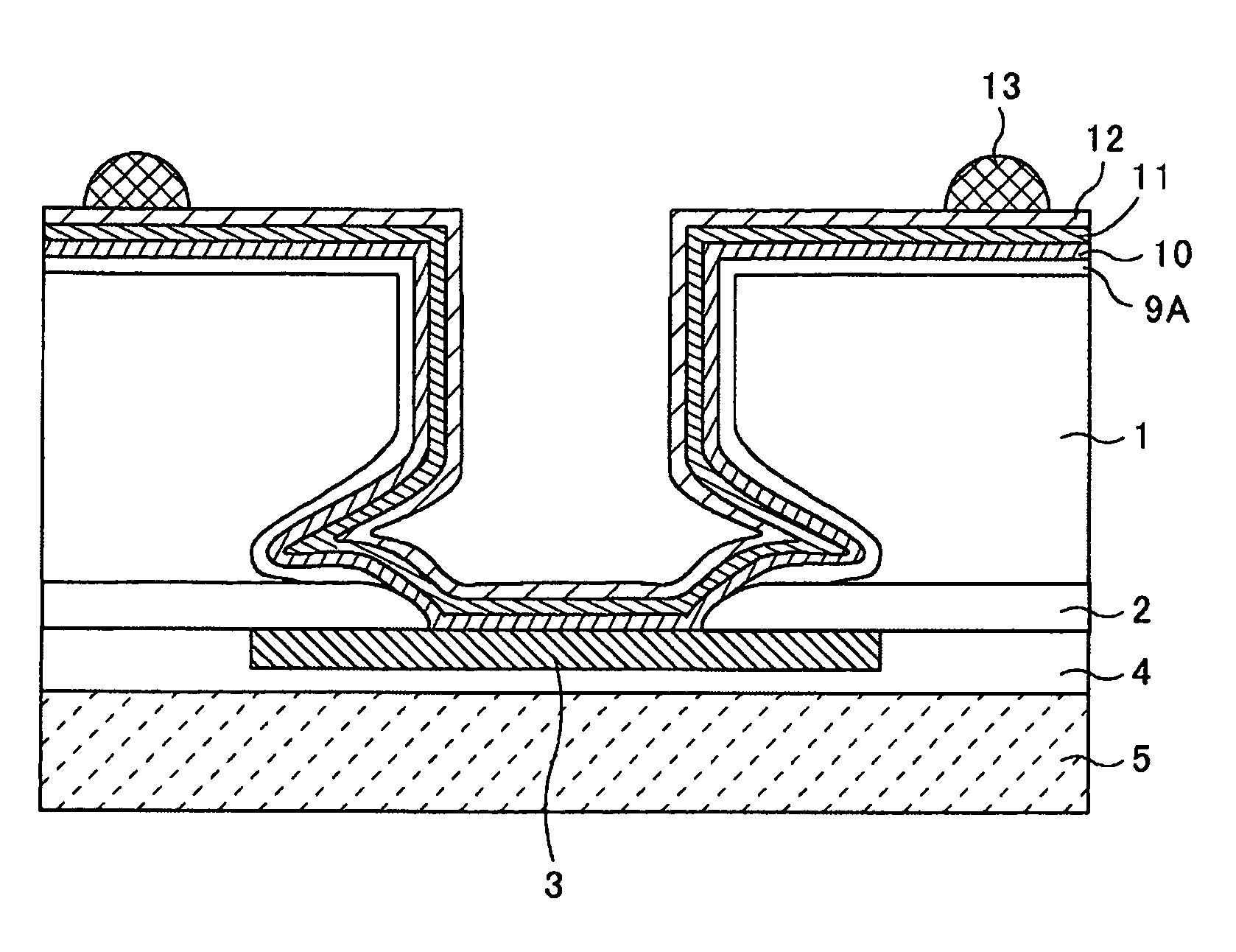 Semiconductor device with via hole for electric connection