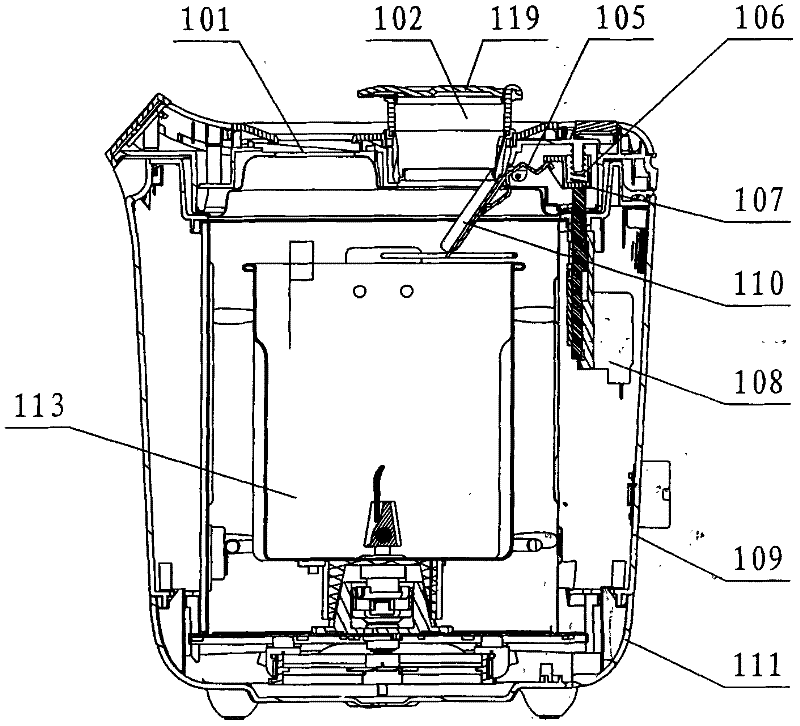 Full-automatic raisin-adding bread baking machine