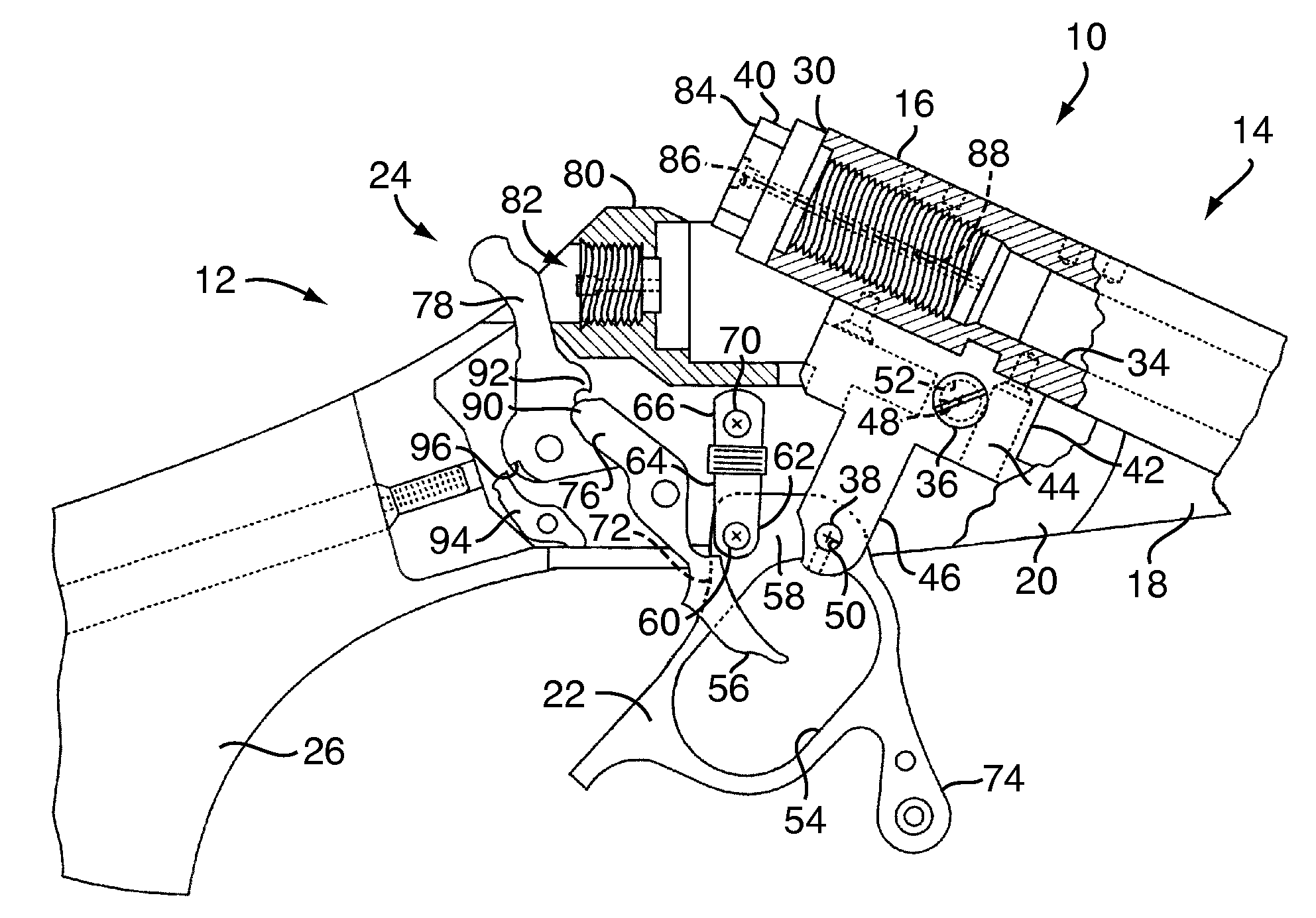 Muzzle loading firearm with break-open action