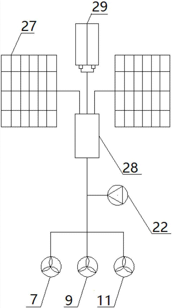 Photovoltaic power generation-combined water side evaporative cooling temperature reducing system for radiation terminal