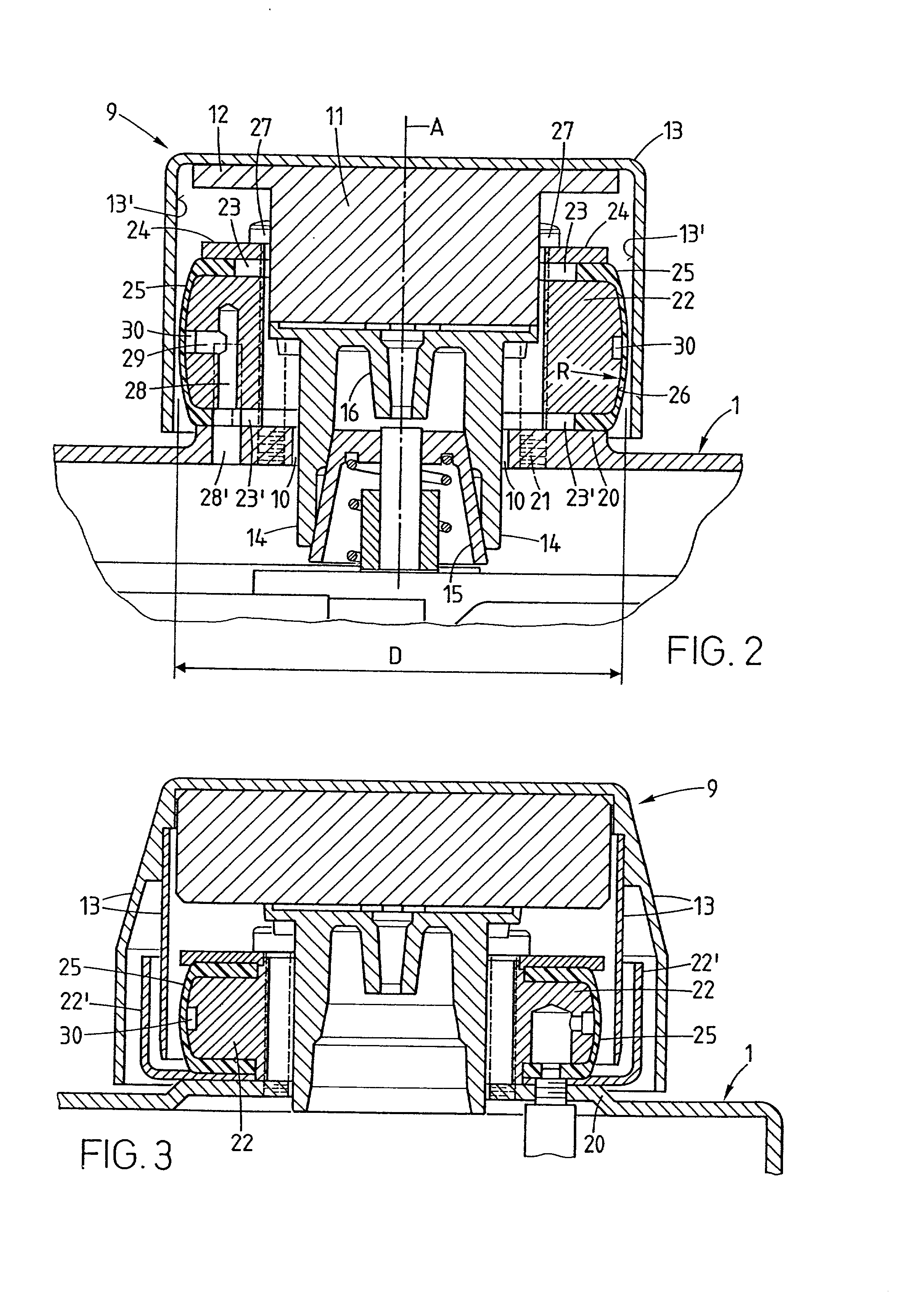 Weighing scale with a combined sealing and arresting device