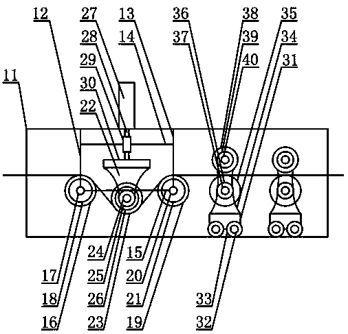 Adjusting device for coated paper conveying