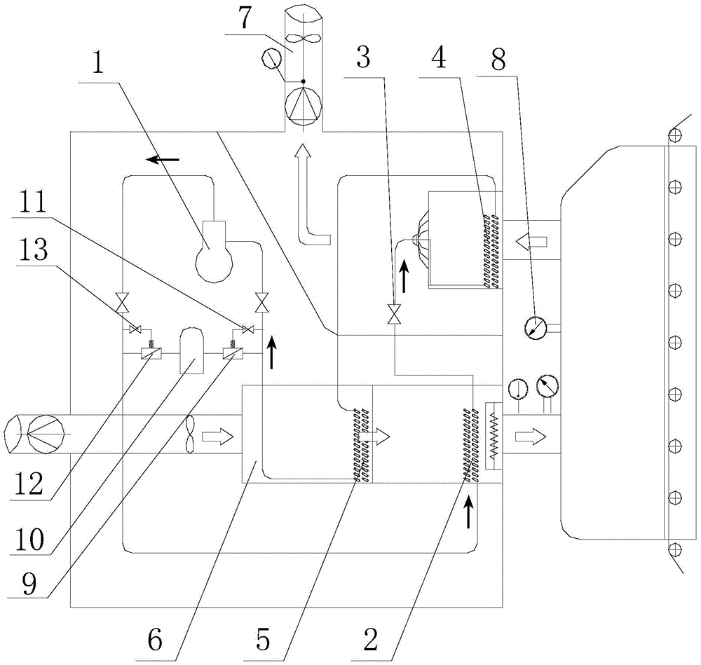 Numerical control energy-saving drying device with constant temperature and air volume for film printing