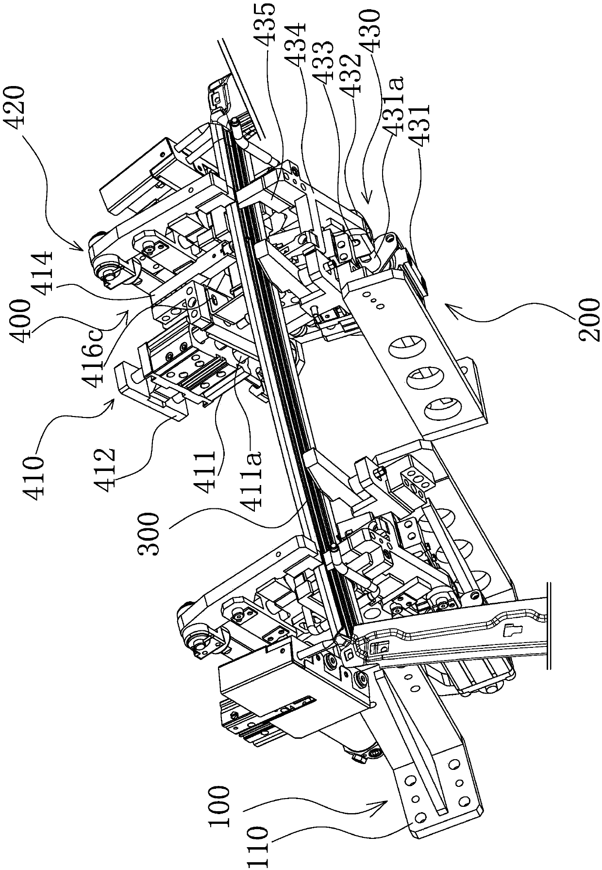 An upper clamping mechanism for the upper bar of the door frame used for auto parts