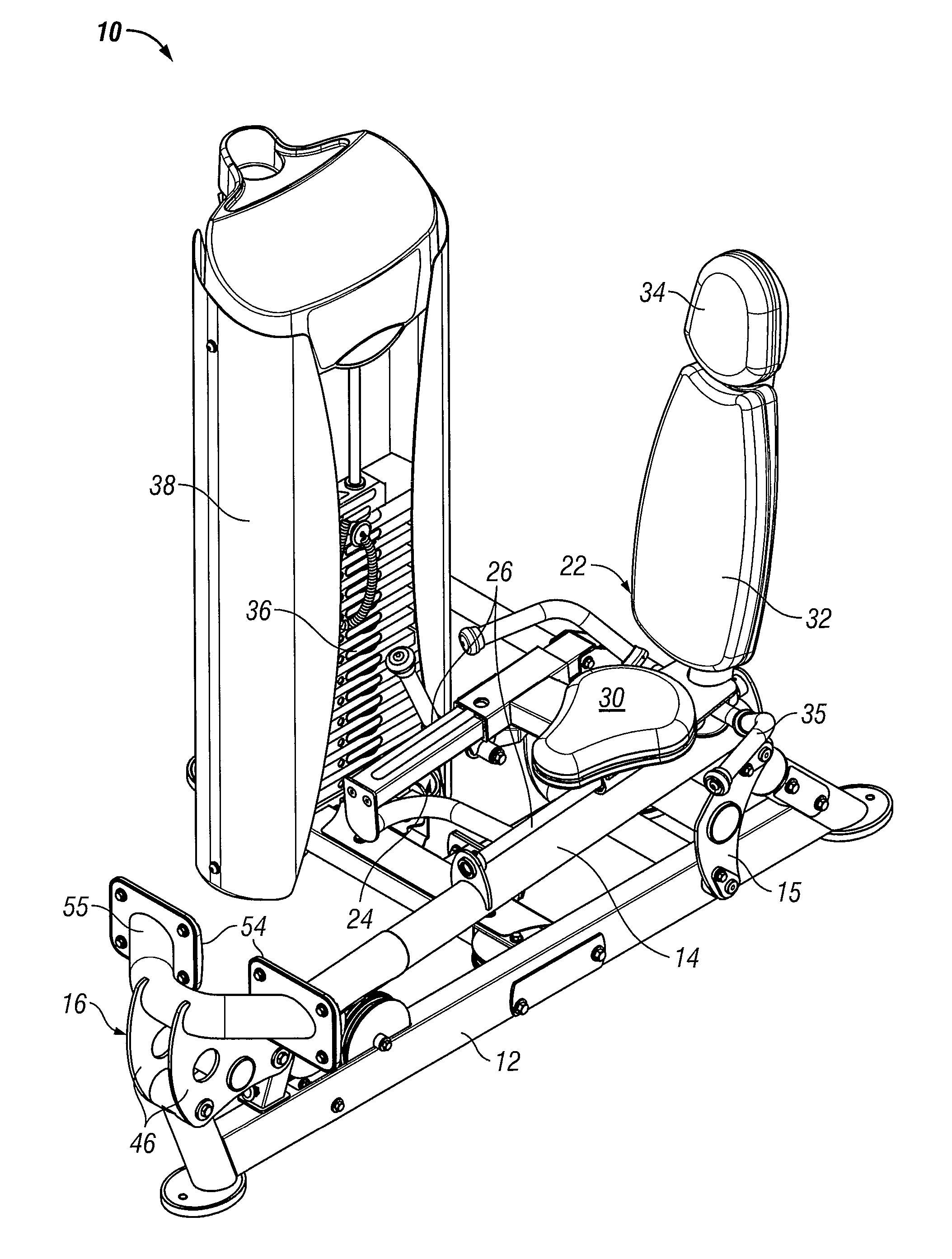 Calf exercise machine with rocking user support