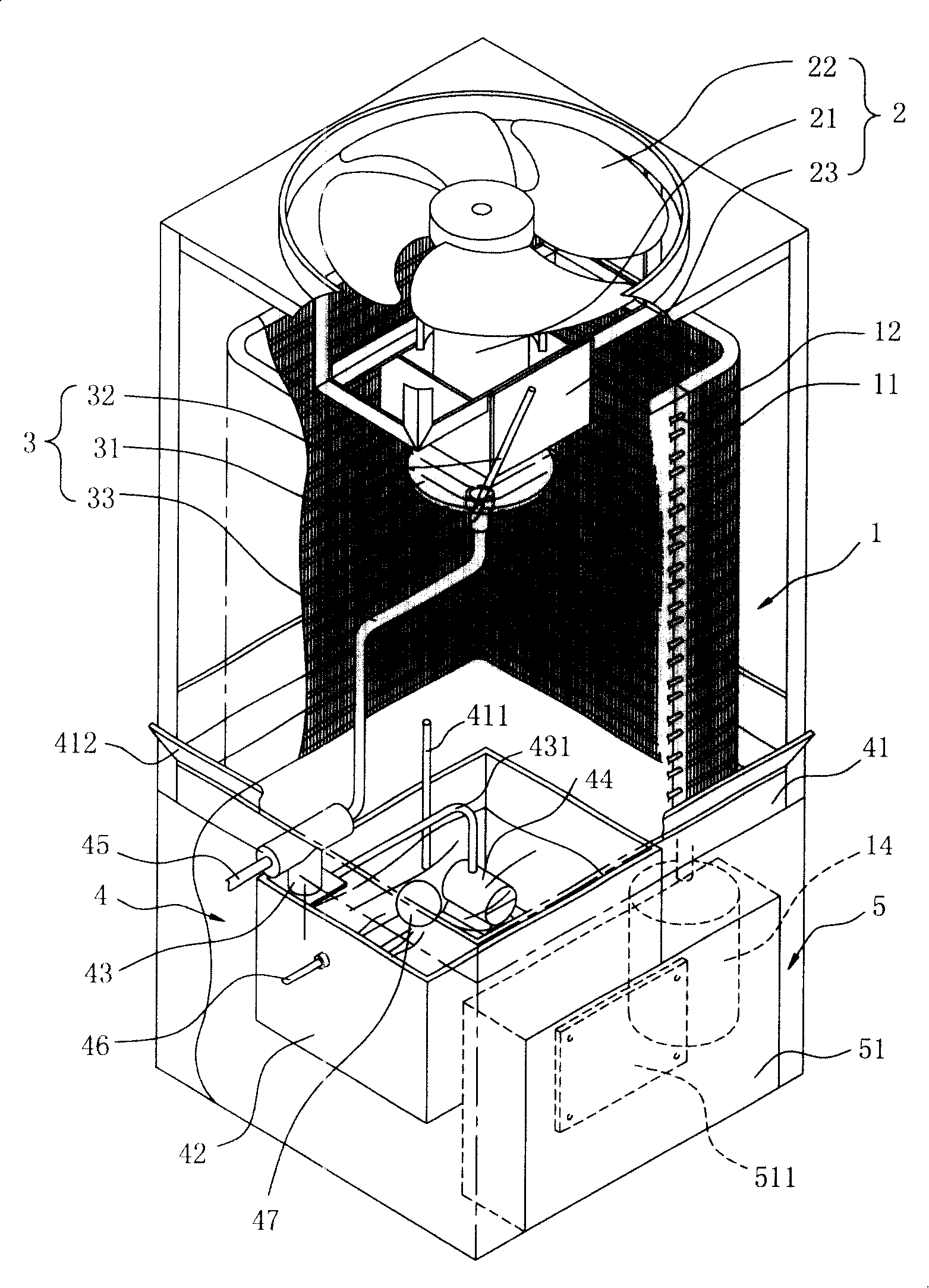 High efficiency cooling facility of cooling mechanism