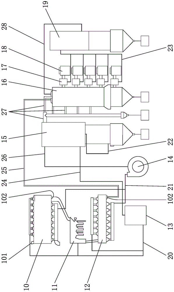 Fully enclosed internal circulation organic matter and inorganic matter treatment system