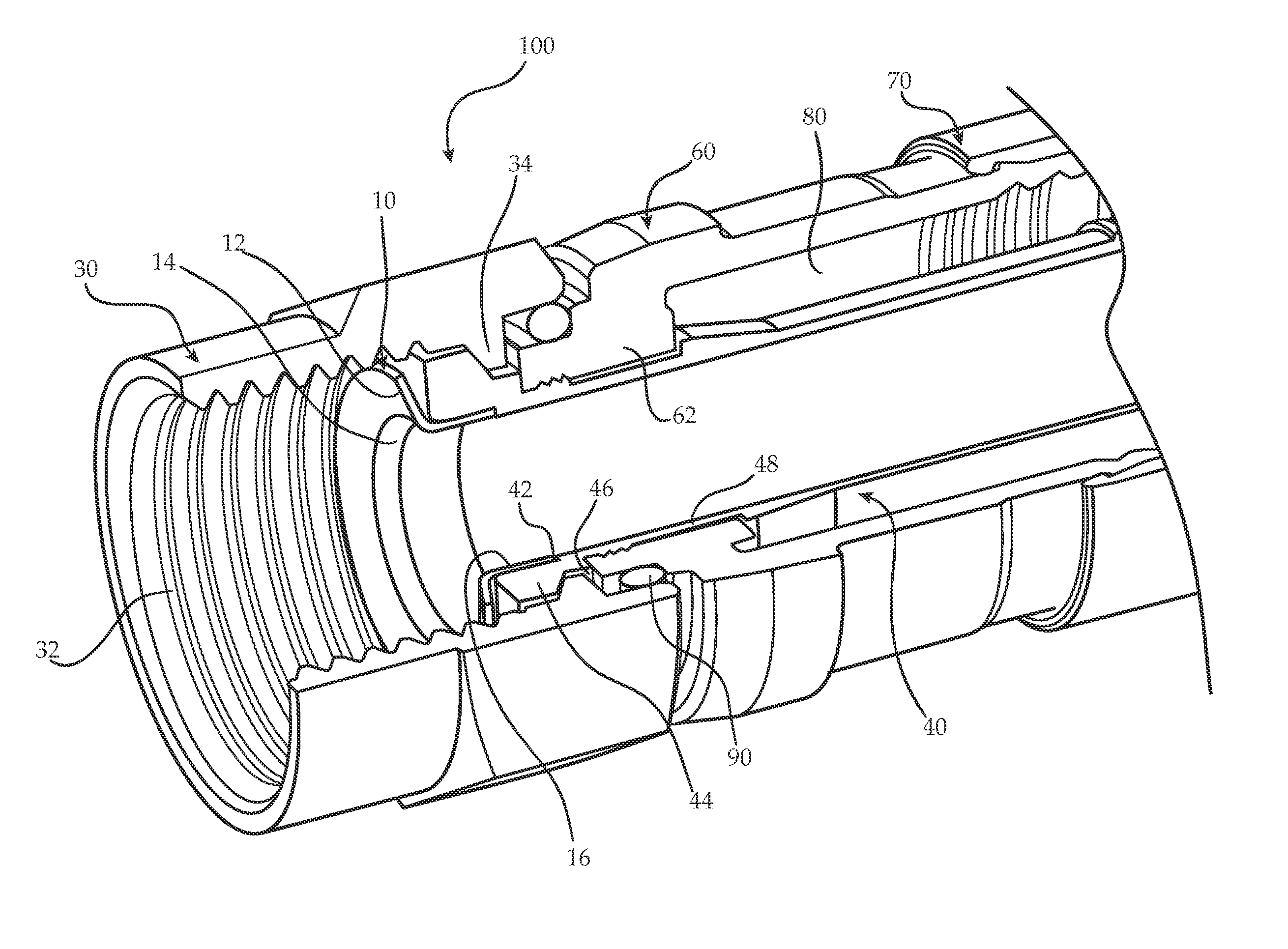 Flexible RF seal for coax cable connector