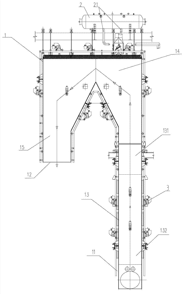 Waste heat boiler used for scrap copper smelting furnace