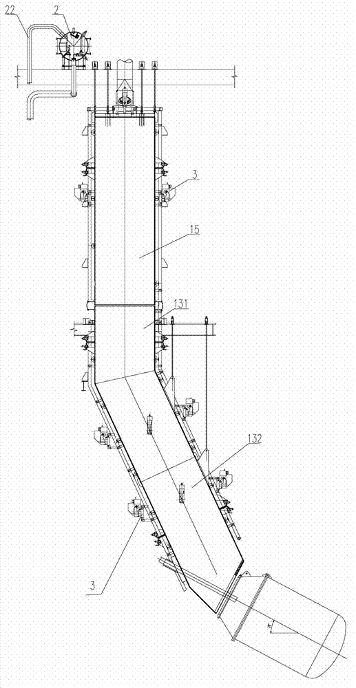 Waste heat boiler used for scrap copper smelting furnace