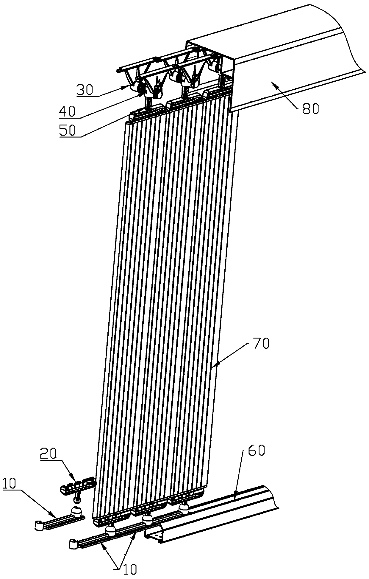 The connection structure of the louver type barrier