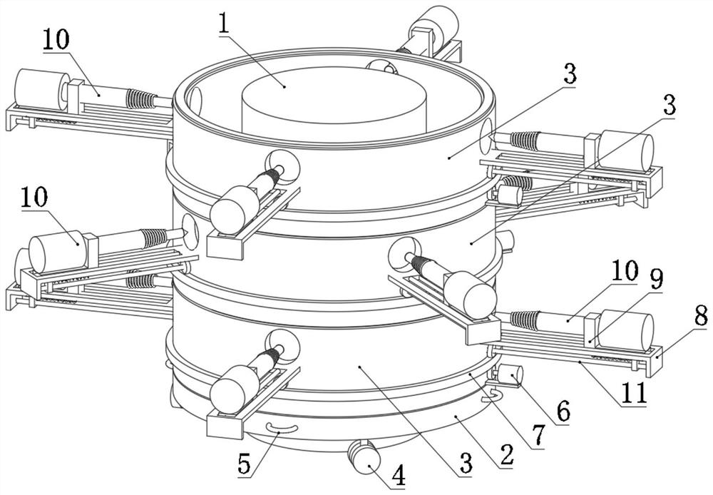 Flexibly adjustable pile head chiseling device for pile foundation construction