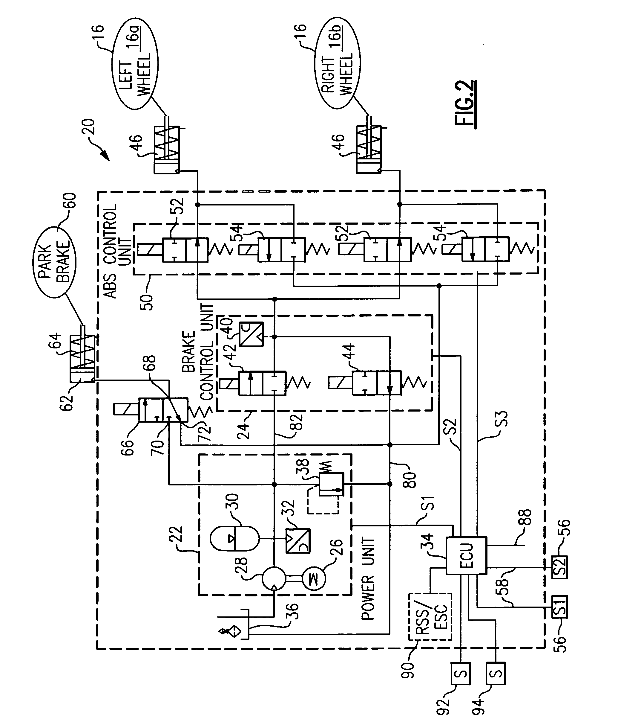 Hydraulic full power brake system for trailers