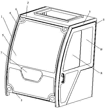 Motor sweeper cab