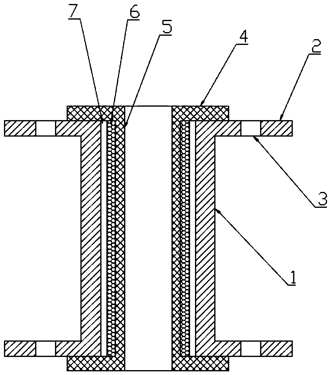 Steel-lined poly tetra fluoroethylene (PTFE) pipe