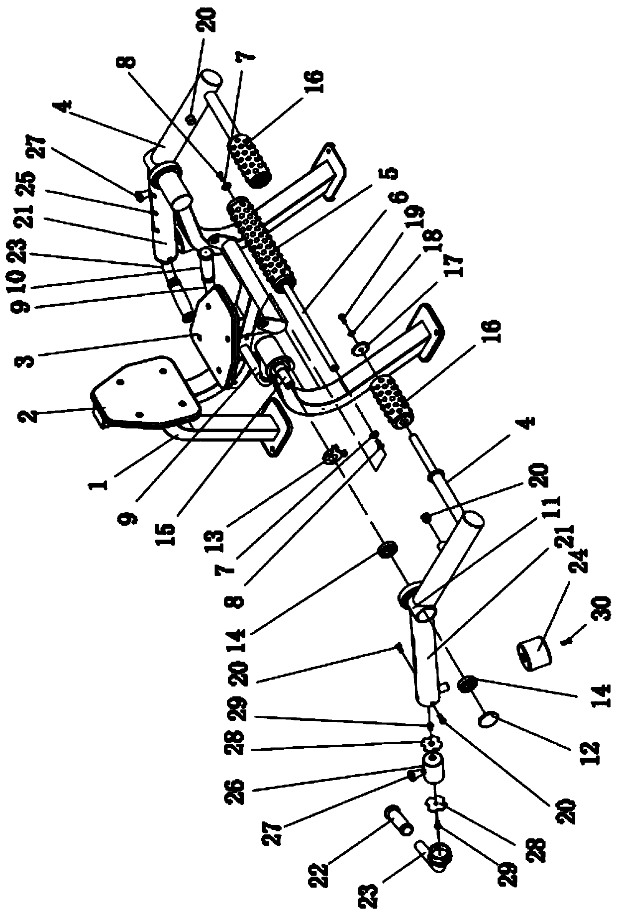 Leg-hooking massage training machine