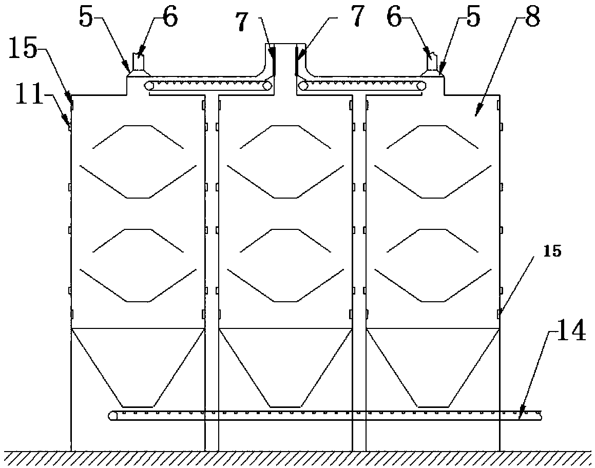 Cold aggregate feeding and storing device of asphalt stirring station and operation method of cold aggregate feeding and storing device