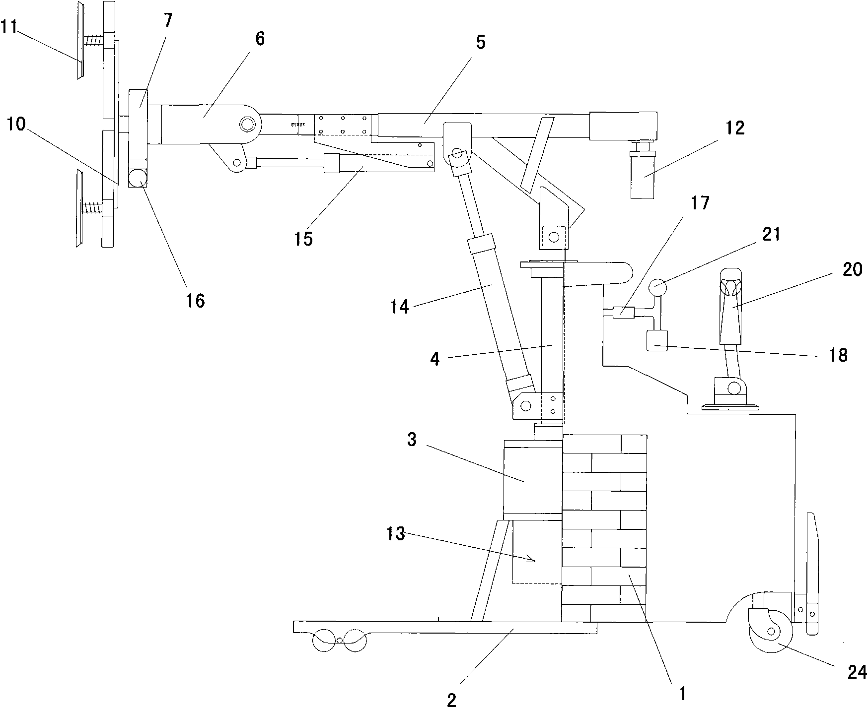 Rotary type vacuum loading hoisting machine