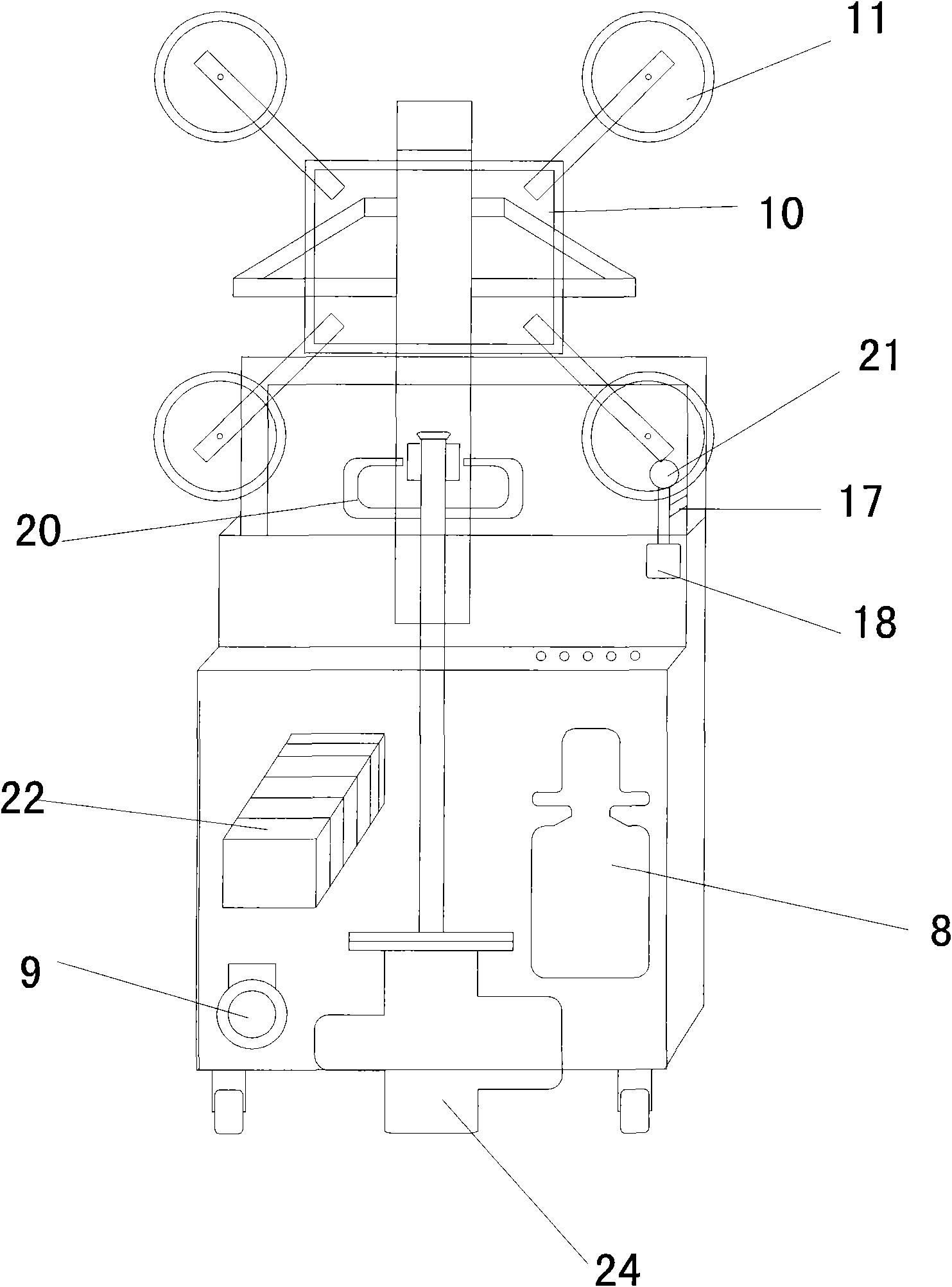 Rotary type vacuum loading hoisting machine