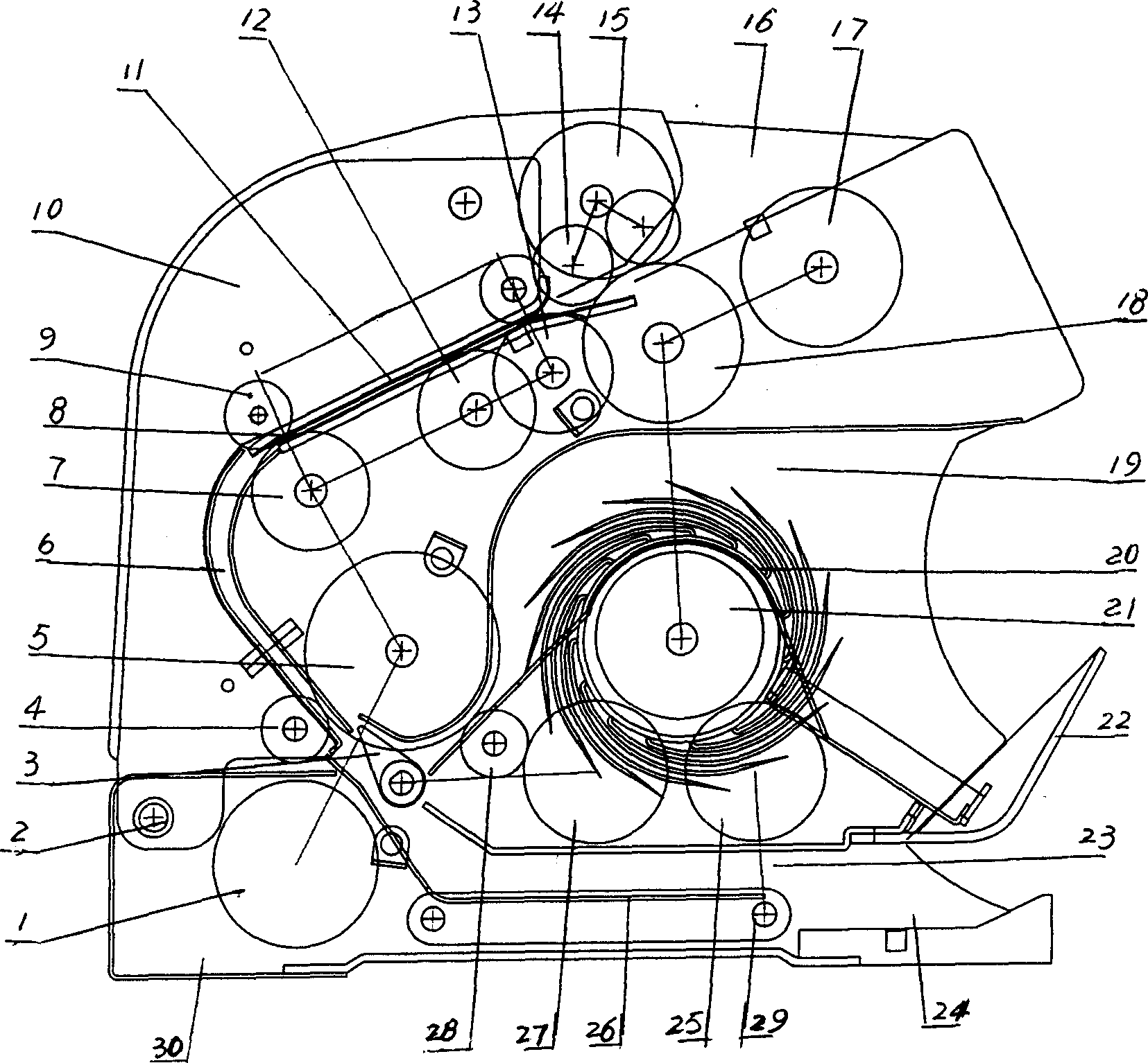 Two passage paper money counting and classifying machine