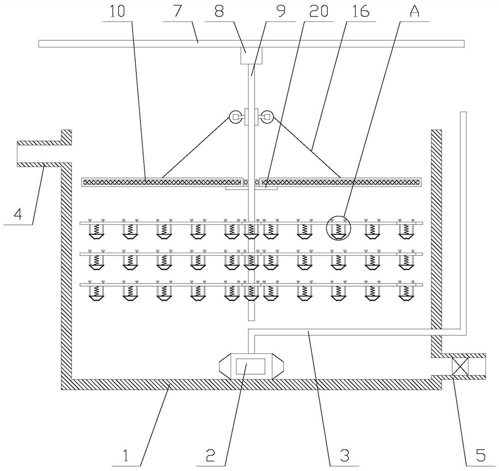 A high-efficiency air flotation device for sewage treatment