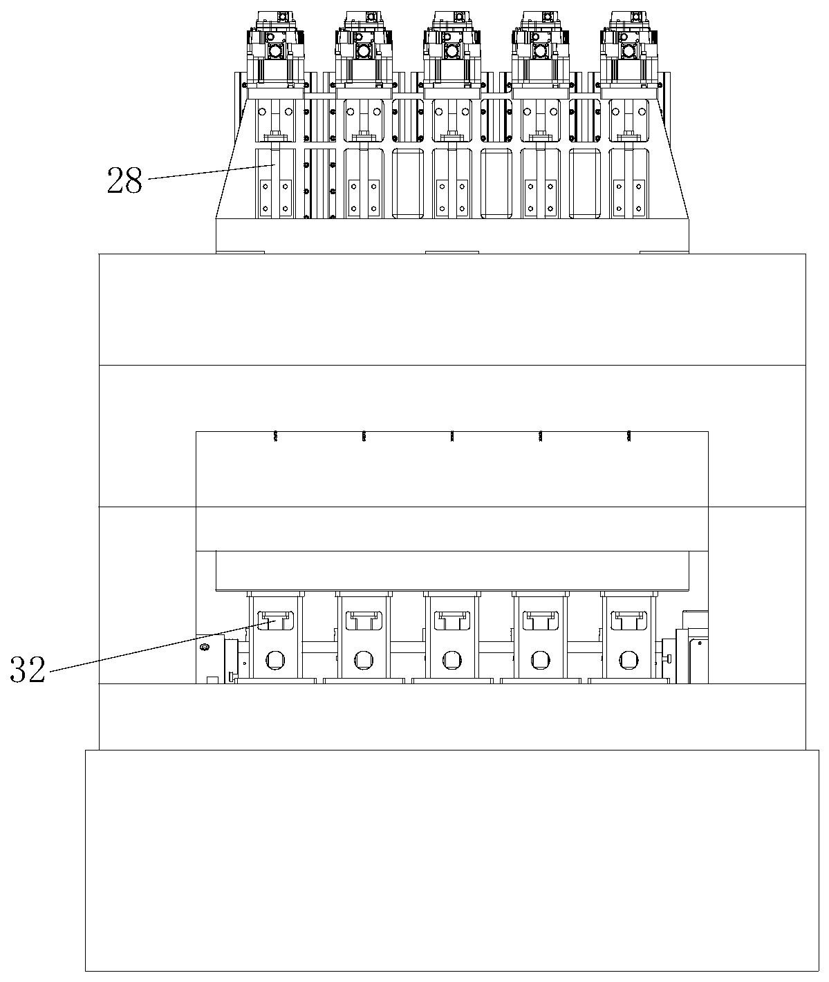 Tandem type multi-spindle machining center and numerical control machining method