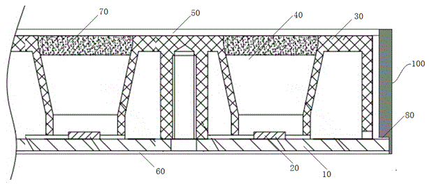 Packaging structure for chip nixie tubes used for display screen