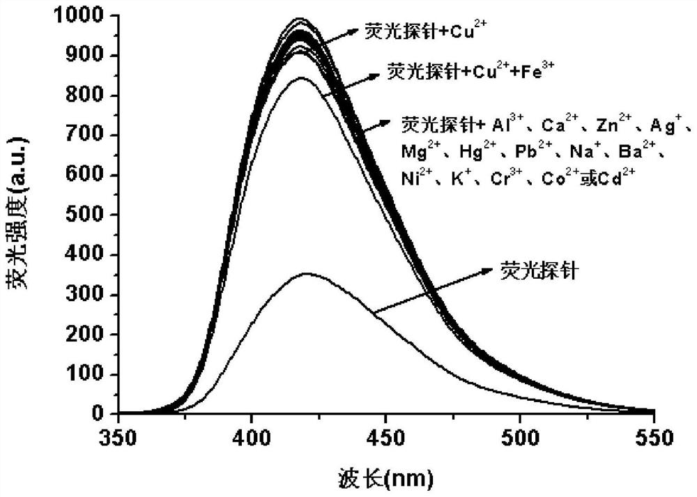 A detection cu  <sup>2+</sup> Fluorescent probes, preparation methods, and preparation and use methods of fluorescent test strips