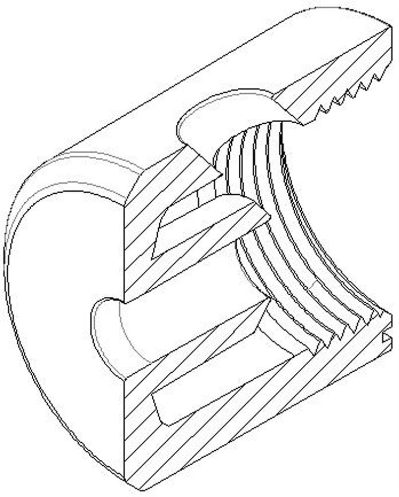 Mold for machining internal thread of plastic part and pulling core