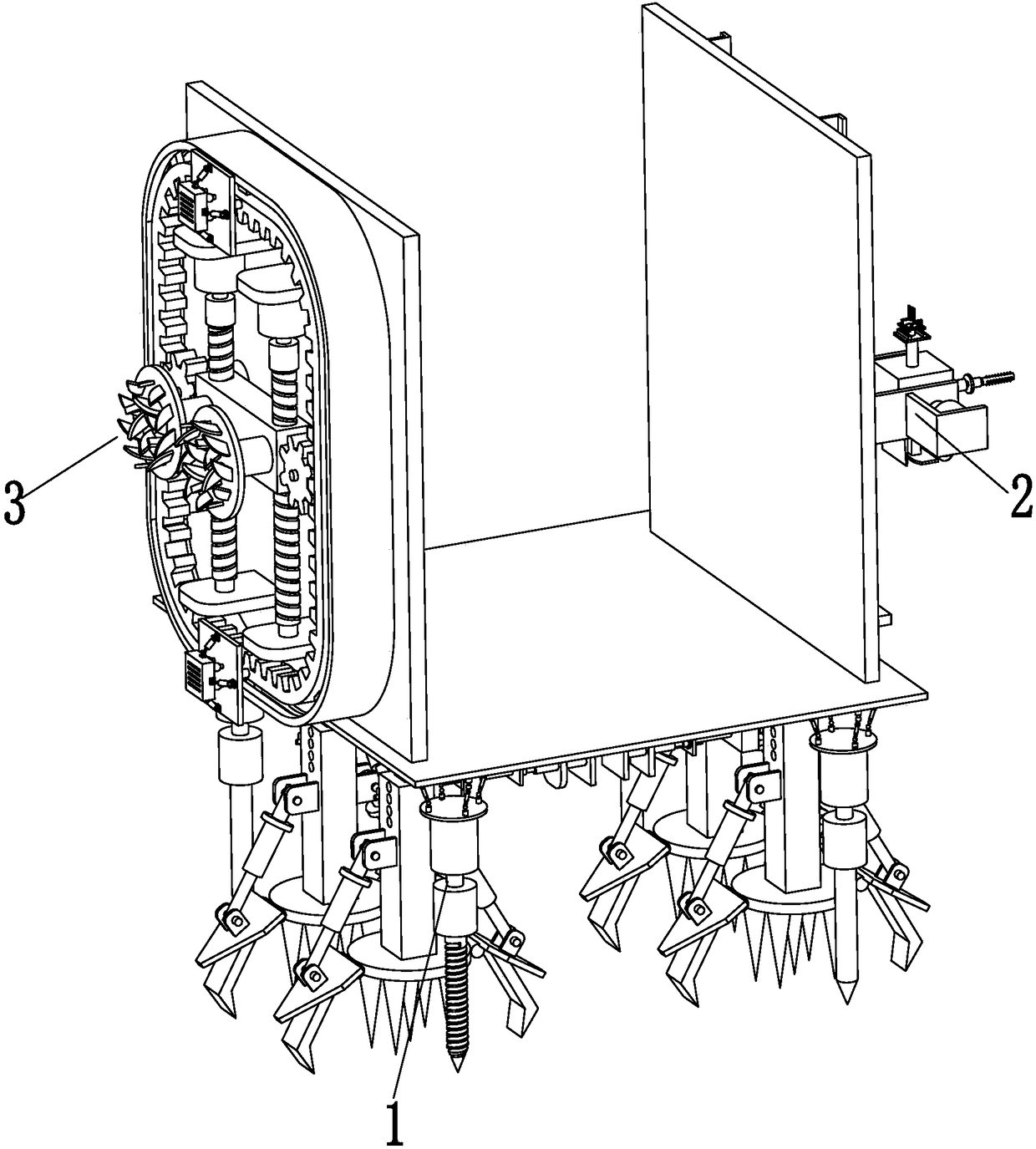 Full-automatic building device for hydraulic ecological retaining wall