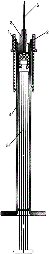 Slip-on needle guard and safety syringe