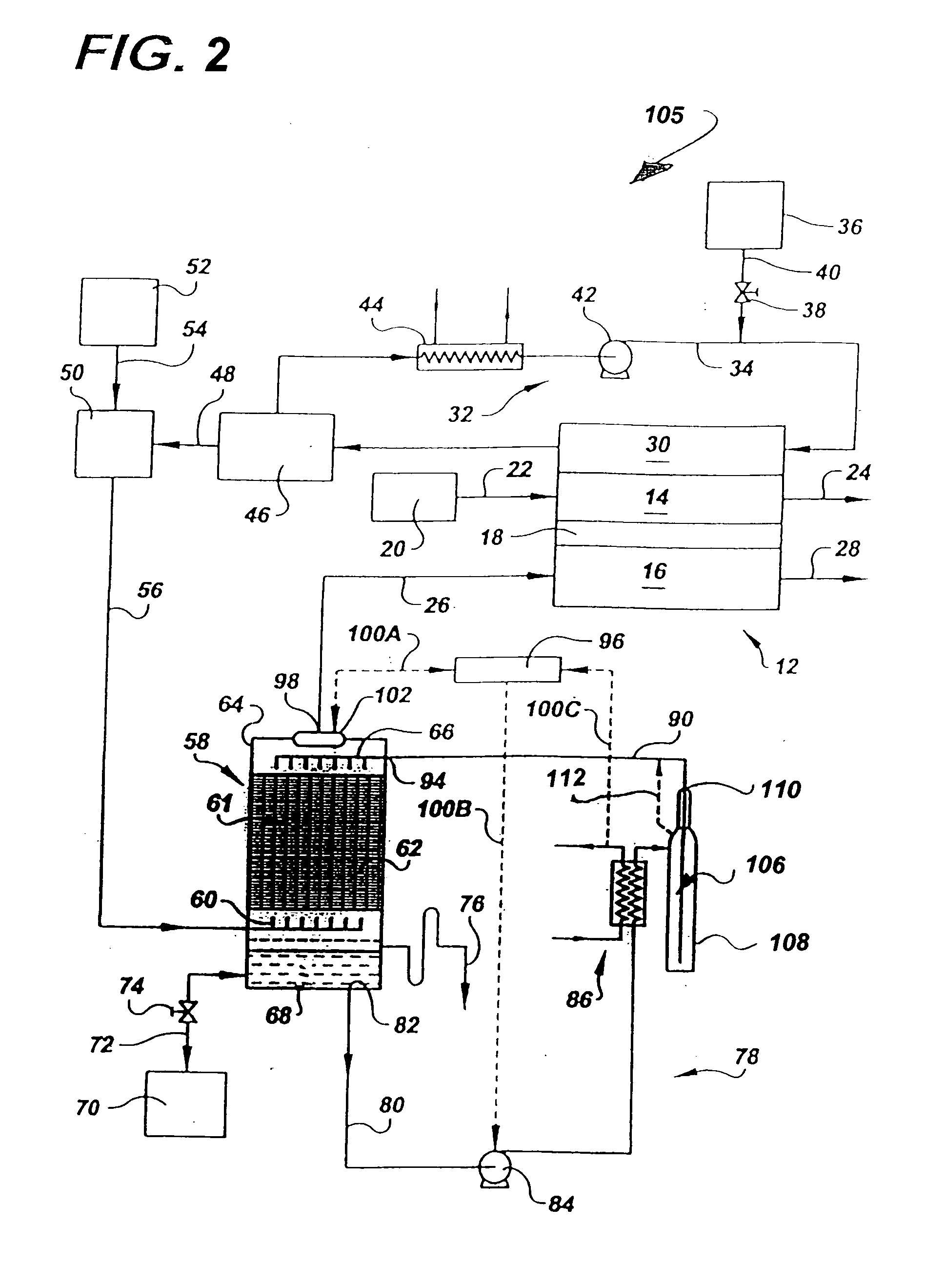 Integrated contaminant6 separator and water-control loop for a fuel reactant stream