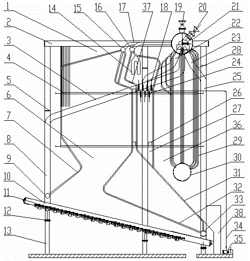 Two-drum spraying denitration settling separation corner-tube boiler