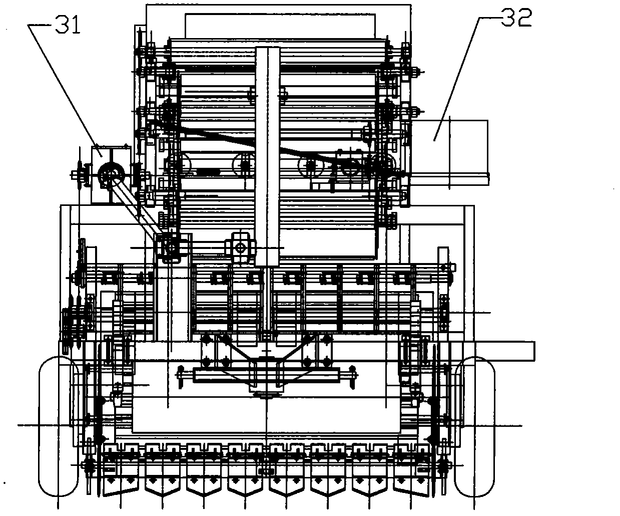 Grading type combined harvester for potatoes