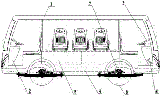 Mining flame-proof two-way electric rubber-tyred mancar