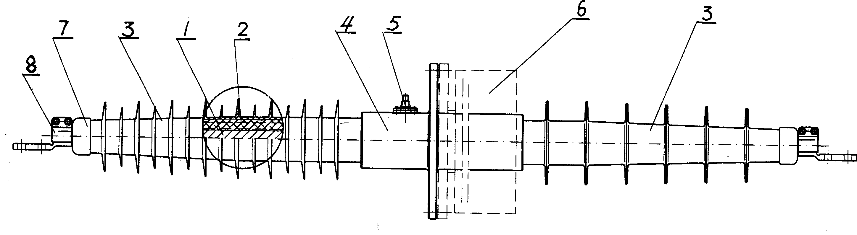 Composite high-voltage casing and its production process