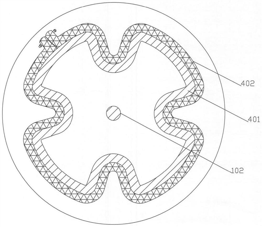 Composite material patching method for long-section casing damage well