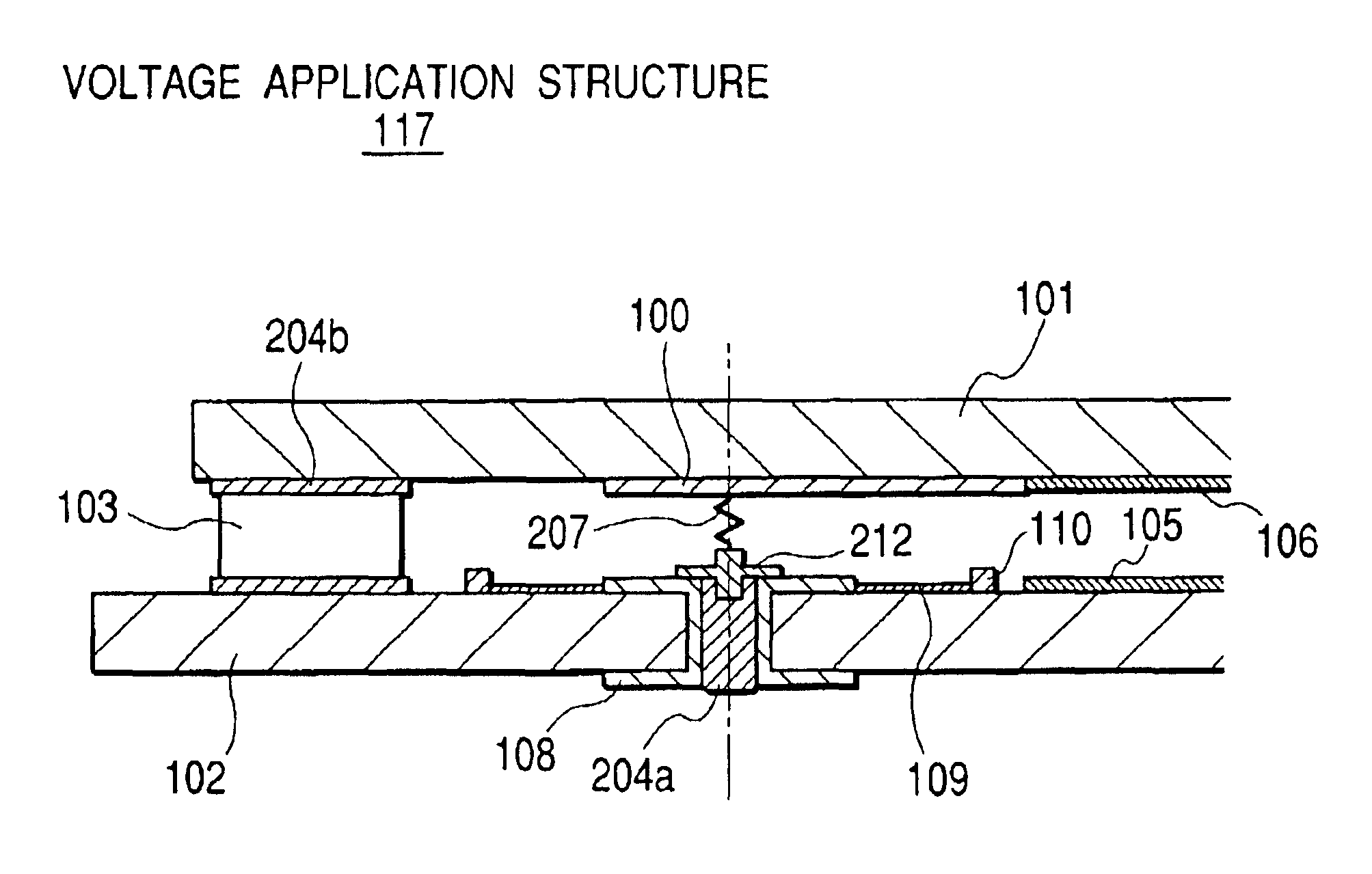 Image display apparatus having voltage application structure