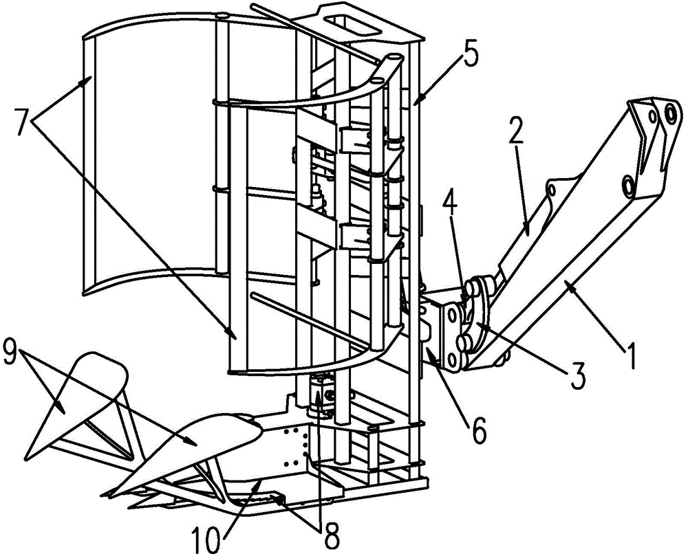 Hydraulic excavator pasture harvesting device