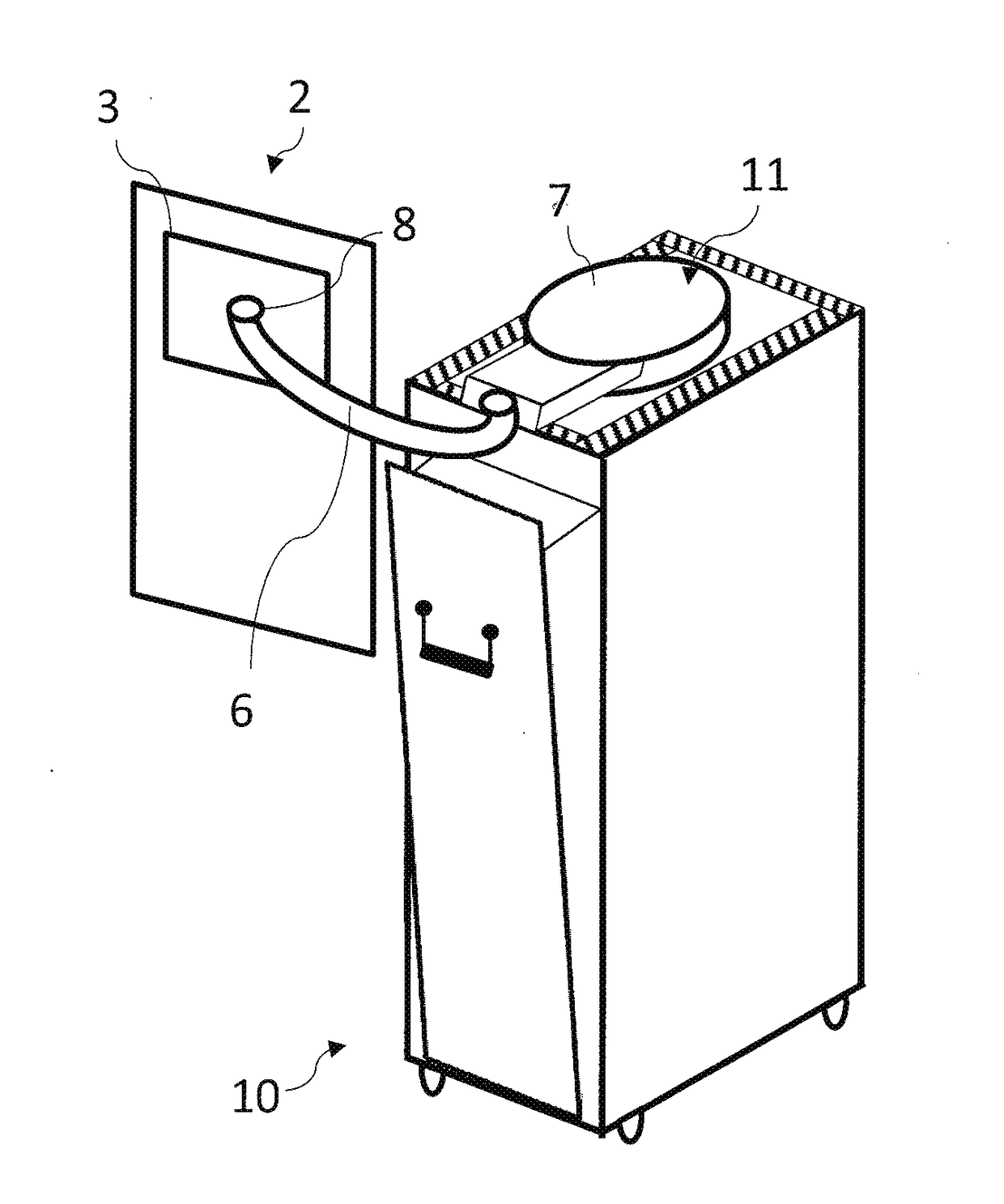 System for suctioning a fluid as well as a vehicle having such a system