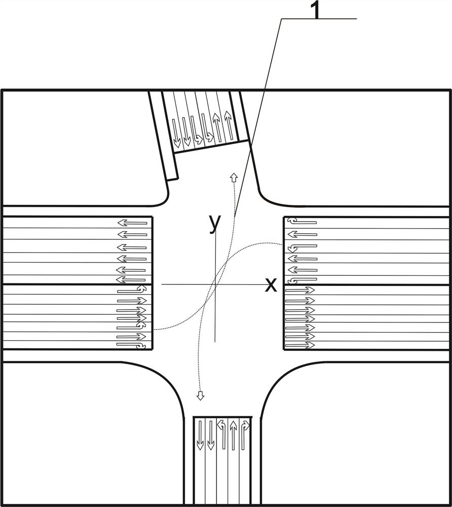 Method for designing and signal-controlling waiting area of turn-around vehicles at outer side side auxiliary road ofintersection