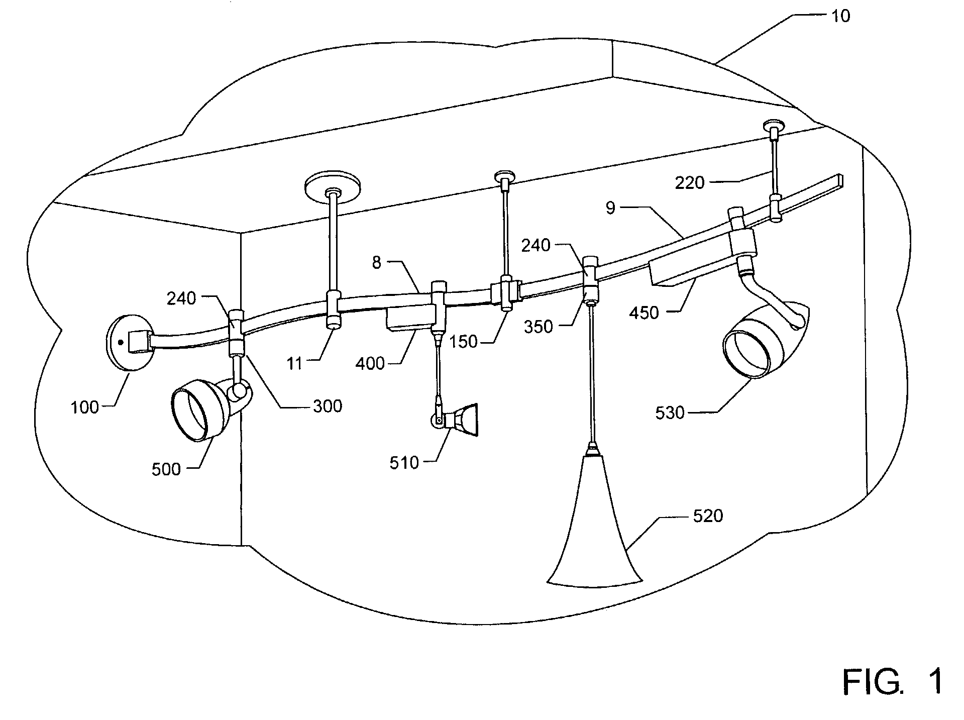 Field bendable line voltage track lighting system