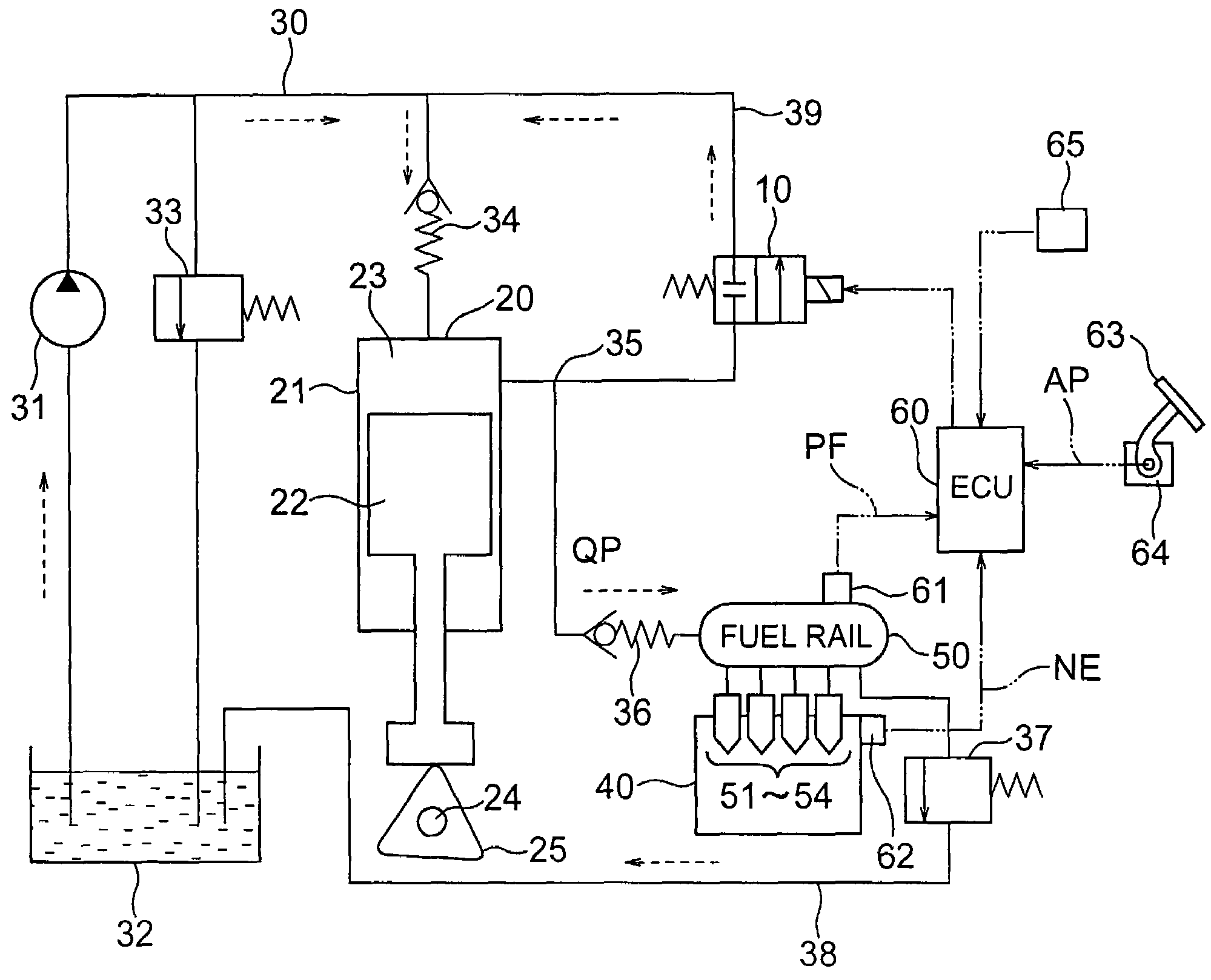 Fuel pressure control apparatus for multicylinder internal combustion engine