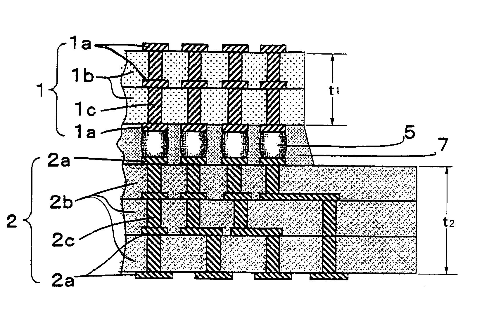 Laminated wiring board and its mounting structure