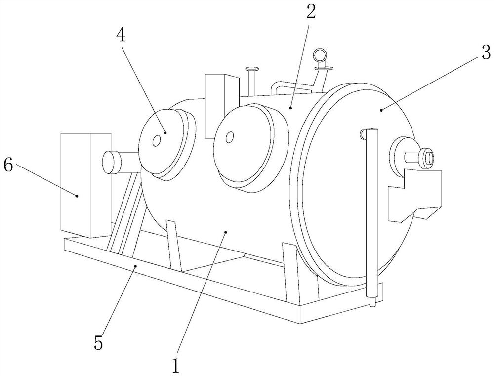 A dyeing device for flax textile processing