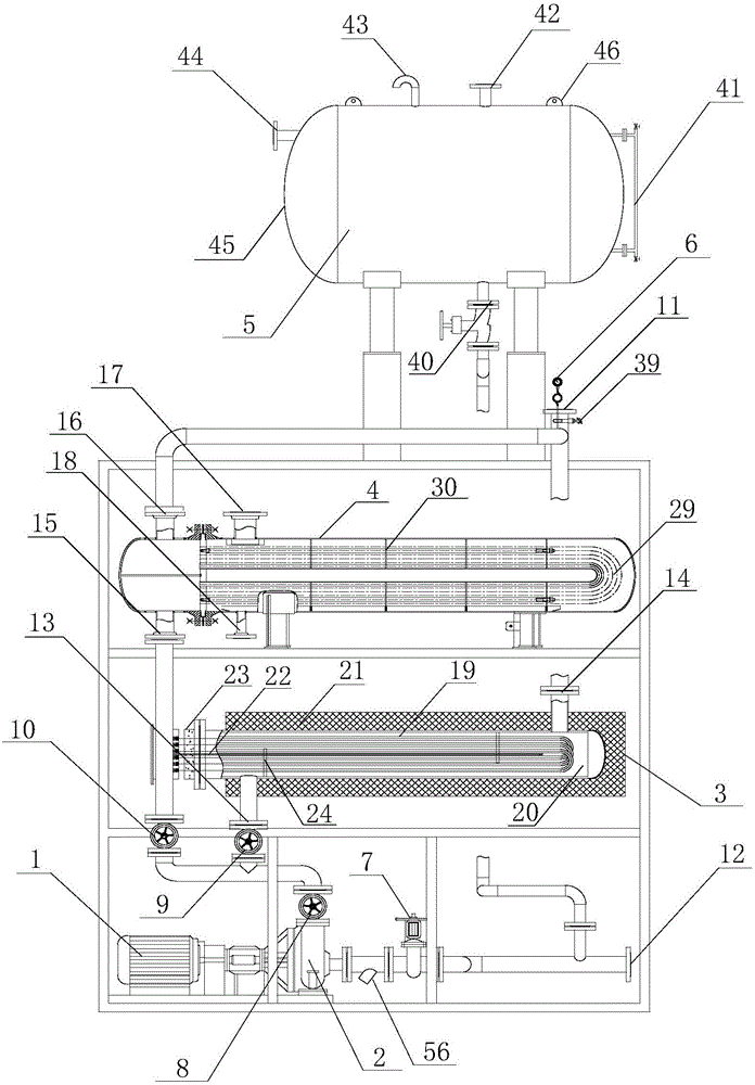 A heat conduction oil heating device with a cooler