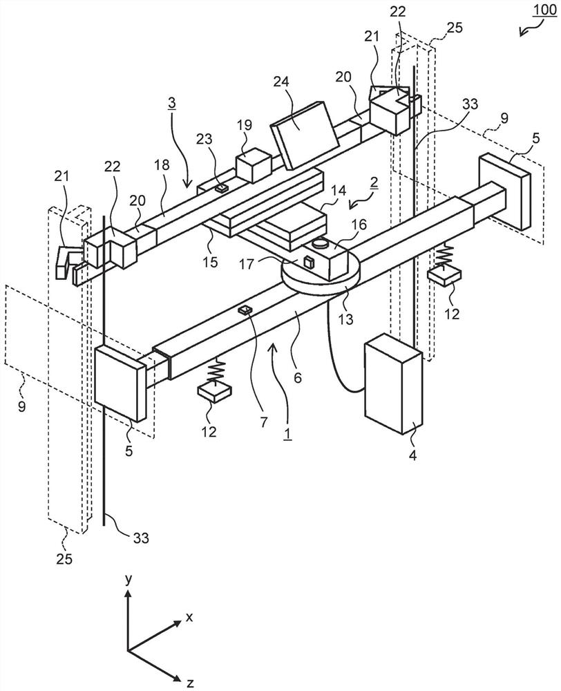 Elevator guide rail alignment device and elevator guide rail alignment method