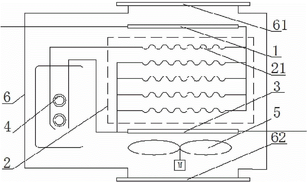 A multi-branch outdoor heat exchanger with synchronous heat exchange