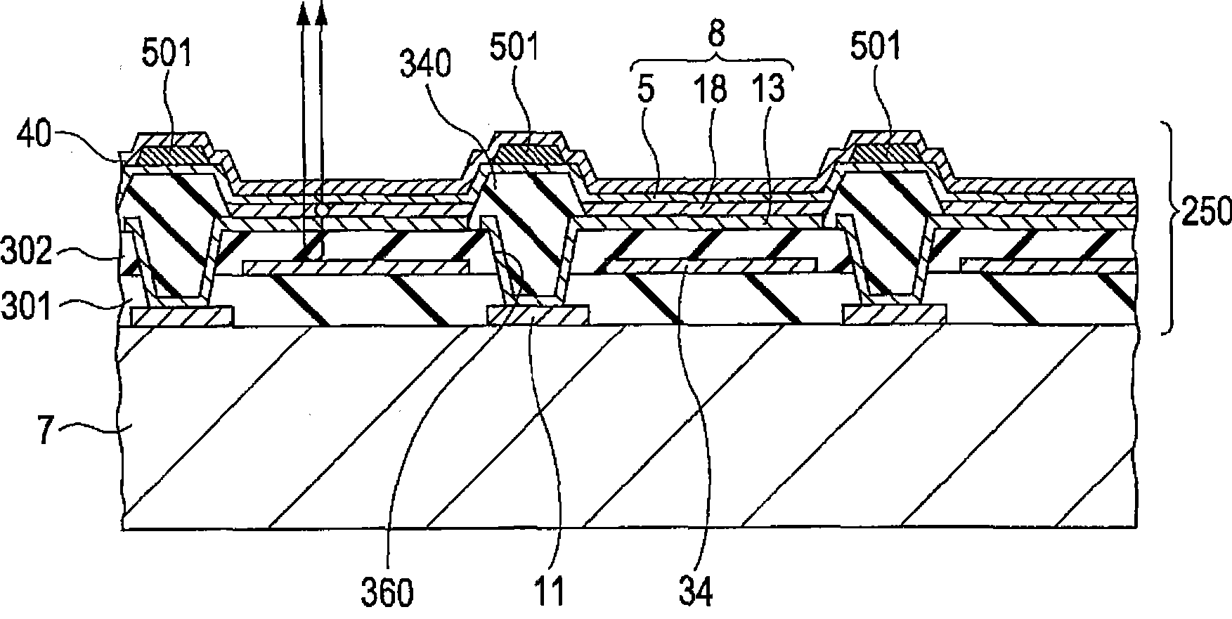 Light-emitting device, electronic apparatus, and film-forming method