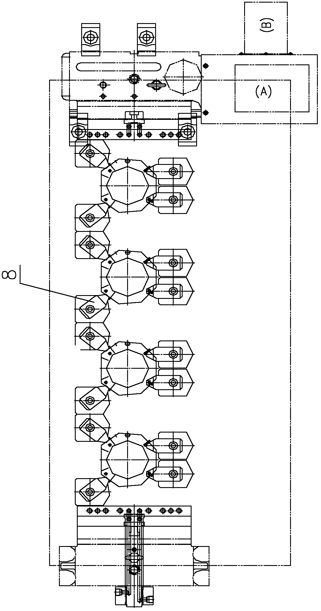 Hydraulic combination clamping device for cylinder body